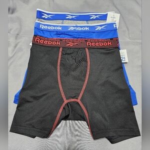 Reebok Boxer Briefs in Black and Blue with Stretchy Fabric